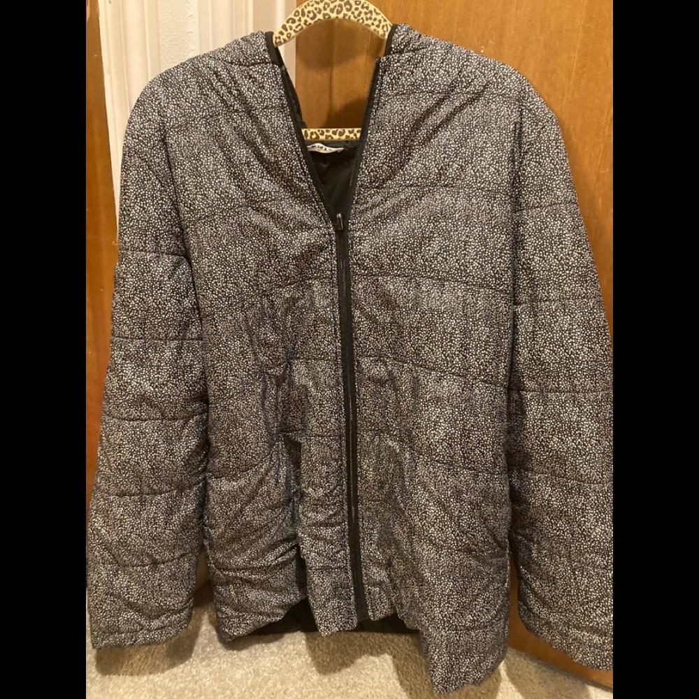 Extra long polka dot winter jacket